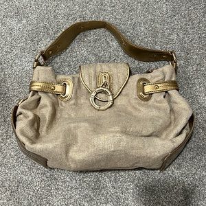 Gold canvas purse